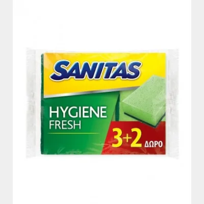 SANITAS KITCHEN SPONGES ANTIBACTERIAL 3+2 FREE