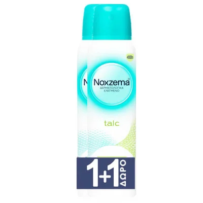 NOXZEMA DEODORANT SPRAY 150ml TALC 1+1 FREE