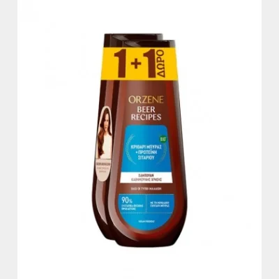 ORZENE BEER BIO SHAMPOO ΜΕ ΠΡΩΤΕΪΝΗ ΣΙΤΑΡΙΟΥ ΚΑΝΟΝΙΚΑ ΜΑΛΛΙΑ 400ml