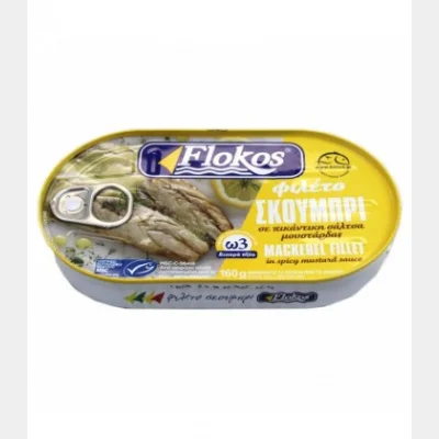 ΦΛΟΚΟΣ ΣΚΟΥΜΠΡΙ ΦΙΛΕΤΟ ΣΕ ΠΙΚΑΝΤΙΚΗ ΣΑΛΤΣΑ ΜΟΥΣΤΑΡΔΑΣ 300gr