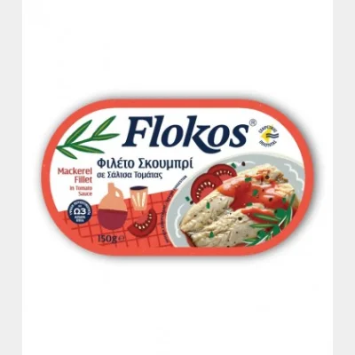 ΦΛΟΚΟΣ ΣΚΟΥΜΠΡΙ ΦΙΛΕΤΟ ΣΕ ΣΑΛΤΣΑ ΤΟΜΑΤΑΣ 150gr