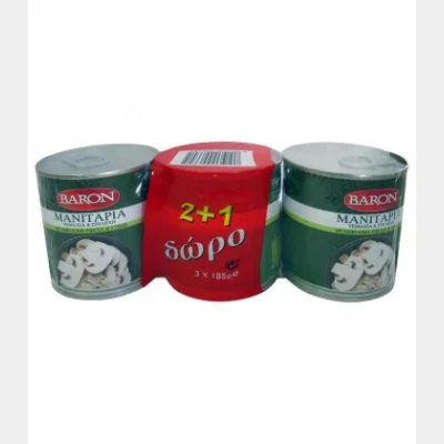 BARON SHREDDED MUSHROOMS 185gr 2+1 GIFT