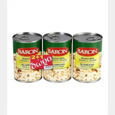 BARON SHREDDED MUSHROOMS 370gr 2+1