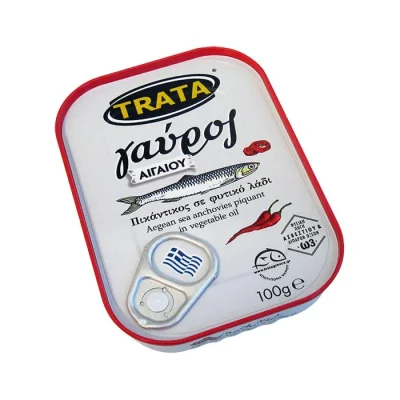 Trata Anchovy piquant in vegetable oil 100g Γαύρος πικάντικος σε φυτικό λάδι 100g