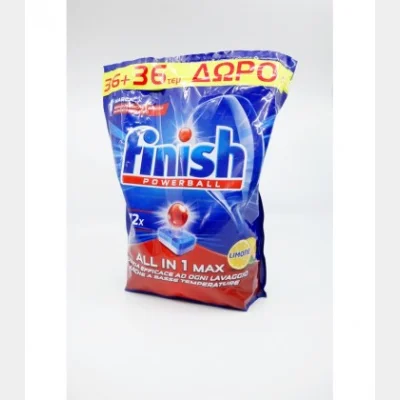 FINISH DISHWASHER TABLETS ALL IN 1 MAX LEMON 72T (36T+36T FREE)