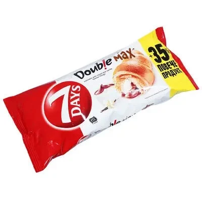 7 Days Croissant Double Cream Cocoa & Vanilla 127g
