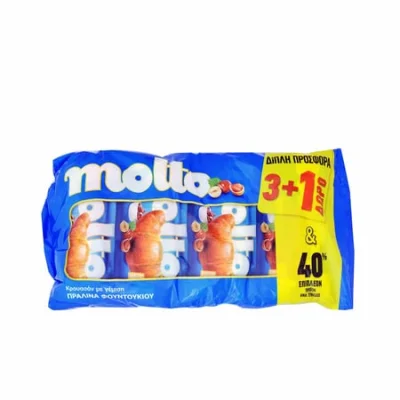 Molto Croissants Praline (3+1 Free) 98g Κρουασάν Πραλίνα 98g