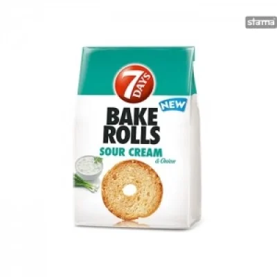 7 Days Bake Rolls Sour Cream And Onion 80g