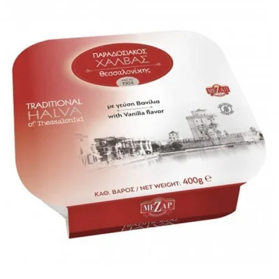 MEZAP TRADITIONAL HALVAS THESSALONIKI VANILLA 400gr SLEEVE