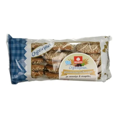 Faidon Grape Must Biscuits with Sesame 400g Φαίδων Μουστοκούλουρα με Σουσάμι