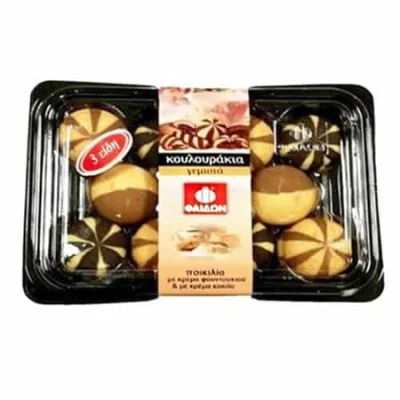 Faidon Assorted Biscuits 350g Φαίδων Κουλούρια Γεμιστά Φουντούκι και Κακάο 350g