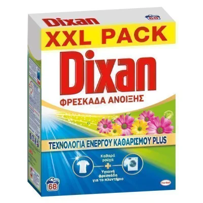 DIXAN LAUNDRY DETERGENT POWDER 68w 3,4kg SPRING FRESH