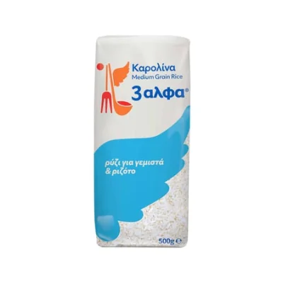 3A Medium Grain Rice Karolina 500g Ρύζι Καρολίνα 500g