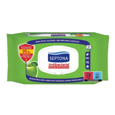 SEPTONA wipes antibacterial apple 1x60pcs - with ethyl alcohol