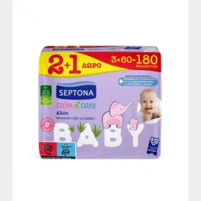 SEPTONA ΜΩΡΟΜΑΝΤΗΛΑ ALOE VERA 60T 2+1 ΣΕΤ/ΚΙΒ