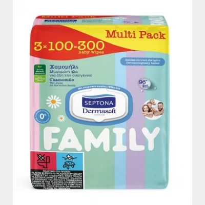 SEPTONA ΜΩΡΟΜΑΝΤΗΛΑ DERMASOFT FAMILY ΜΕ ΚΑΠΑΚΙ 100T