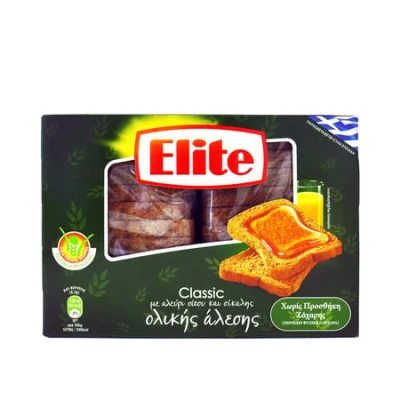 Elite Rusks Wholemeal 180g Φρυγανιές Ολικής Άλεσης 180g