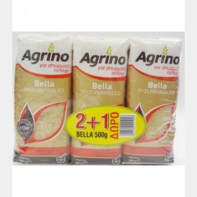 AGRINO ΡΥΖΙ ΒELLA 500gr 2+1