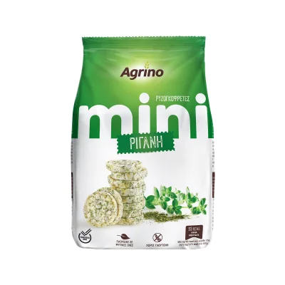 Agrino Oregano Mini Rice Cakes Gluten-free 50g Ρυζογκοφρέτες με Ρίγανη 50g
