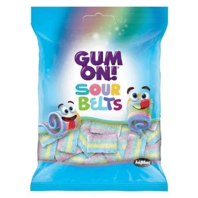 GUM ON 70gr SOUR BELTS