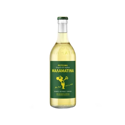 Malamatina Dry White Wine 500ml Μαλαματίνα Ρετσίνα 500ml