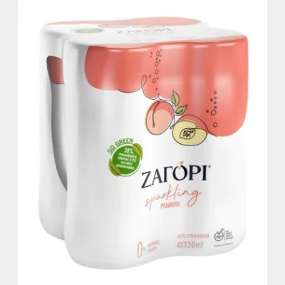 ΖΑΓΟΡΙ ΝΕΡΟ SPARKLING ΡΟΔΑΚΙΝΟ 330ml 4pack