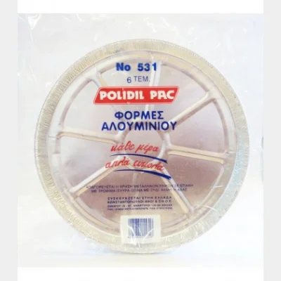 POLIDIL ALUMINUM PAN No531 ROUND PIZZA PAN 6T X36