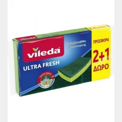 VILEDA ΣΦΟΥΓΓΑΡΑKIΑ ΑΝΤΙΒΑΚΤΗΡΙΔΙΑΚΑ ULTRA FRESH 2+1 X36