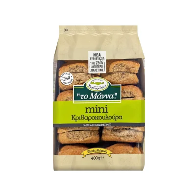 Manna Kritharokouloura Mini 400g Κριθαροκούλουρα Μίνι 400g
