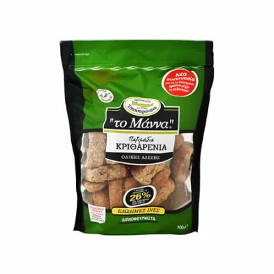 Manna Cretan rusks Kritharenio Paximadi 300g Κριθαρένιο Παξιμάδι 300g