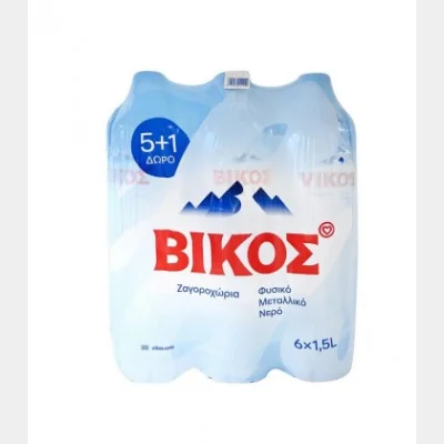 VIKOS NATURAL MINERAL WATER (5+1 gift) 1.5lt 84T/PALLET