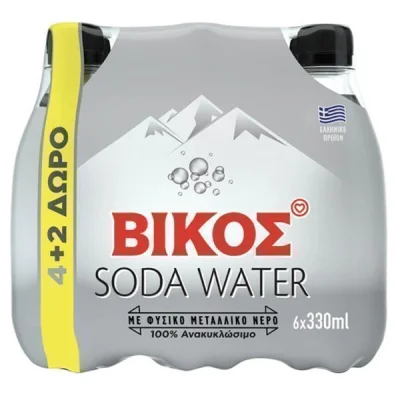 VIKOS SODA WATER 330ml 4+2 FREE