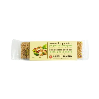Soft Pasteli Honey & Pistachio 40g Παστέλι με Φιστίκι Αιγίνης και 100% Μέλι