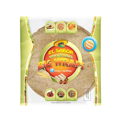 El Sabor Wraps Wholemeal 25cm 4pcs