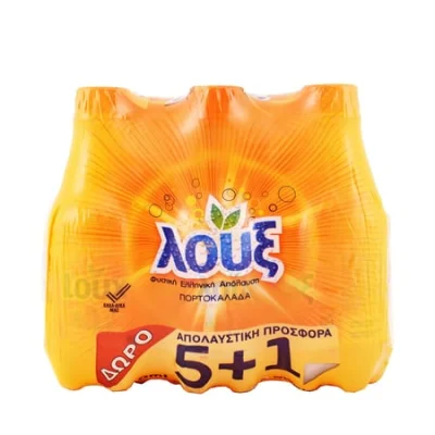 Loux Orange juice 330ml Λουξ Πορτοκαλάδα με Ανθρακικό (5+1 Free) 330ml
