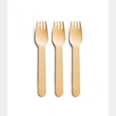POLY BAG WOODEN FORKS 8T 16cm X 100