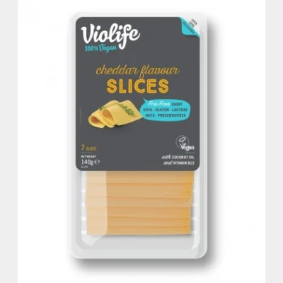 VIOLIFE FASTING CHEESE SUBSTITUTE SLICES CHEDDAR FLAVOR 140gr