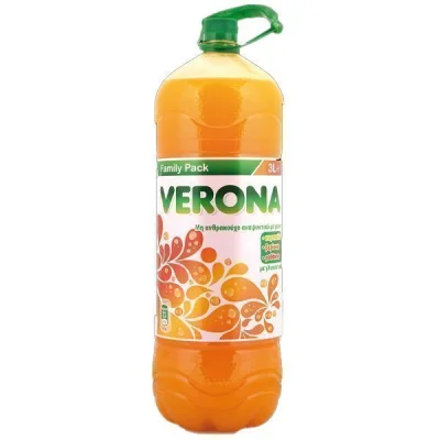 VERONA NONCARBONATED SOFT DRINK 3 lit. ORANGEAPRICOTPEACH
