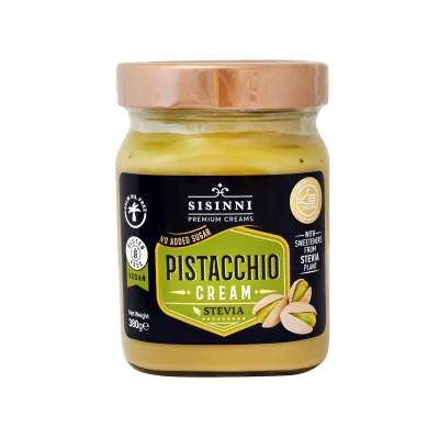 Sisinni Pistachio Cream Stevia 380g Κρέμα Φυστικιού Αιγίνης