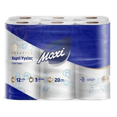 MAXI TOILET PAPER 3sheets 80gr. 12 ROLLS
