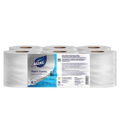 MAXI TOILET PAPER 6x600gr. FOR PAPER DISPENSER