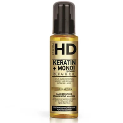FARCOM HD HAIR OIL 100ml KERATIN+MONOI DE TAHITI