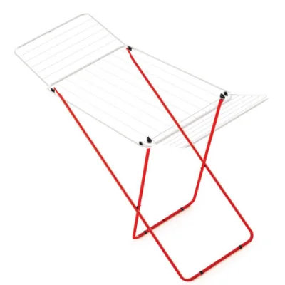 CYCLOPS FOLDING METALLIC DRYING RACK 18m STATUS WHITE/RED