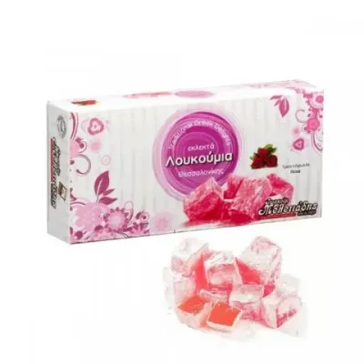 Greek Delights Rose Loukoumi 300g Μελετιάδη Λουκούμια Τριαντάφυλλο 300g