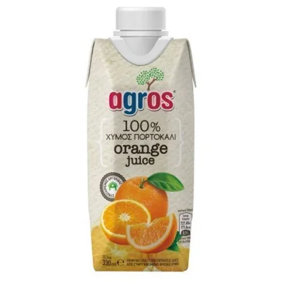 AGROS JUICE 330ml 100% ORANGE