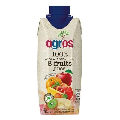 AGROS JUICE 330ml 8 FRUITS 100% NATURAL