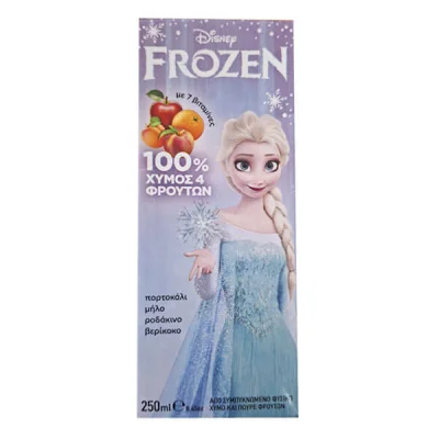 FROZEN JUICE 250ml APPLEORANGEPEACHAPRICOT 100% NATURAL