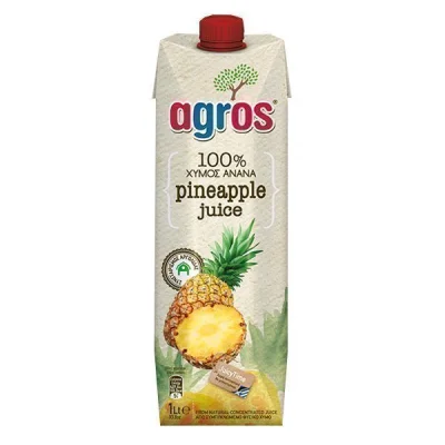 AGROS JUICE 1 lit PINEAPLE 100% NATURAL JUICE