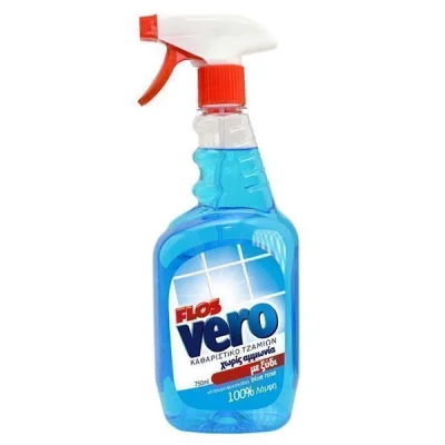 FLOS VERO GLASS CLEANER WITH VINEGAR 750ml SPRAY BLUE
