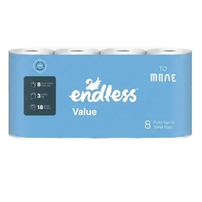 ENDLESS TOILET PAPER ECONOMY 3ply 85gr. x 8 ROLL